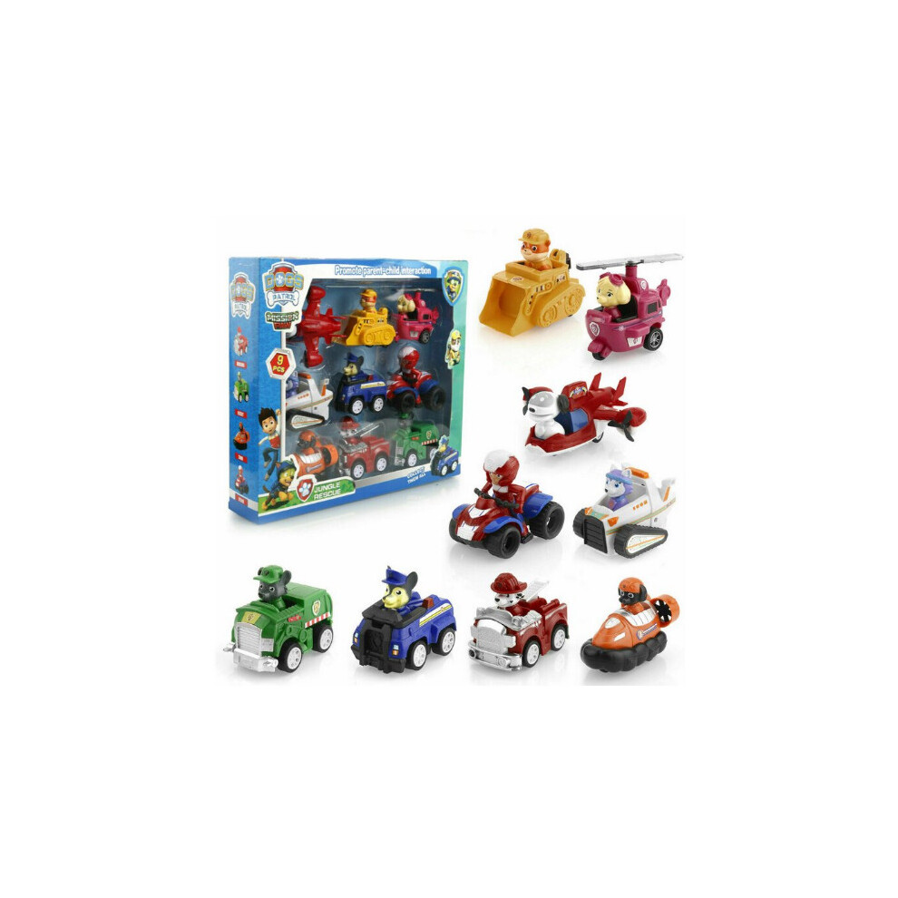 (9PCS) PAW Patrol Pull Back Car Set Patrol Car Racer Toy