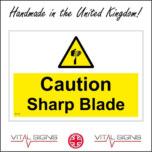 (400 x 300mm - 16 x 12, D - 1mm Pvc Foamex) WT158 Caution Sharp Blade ...