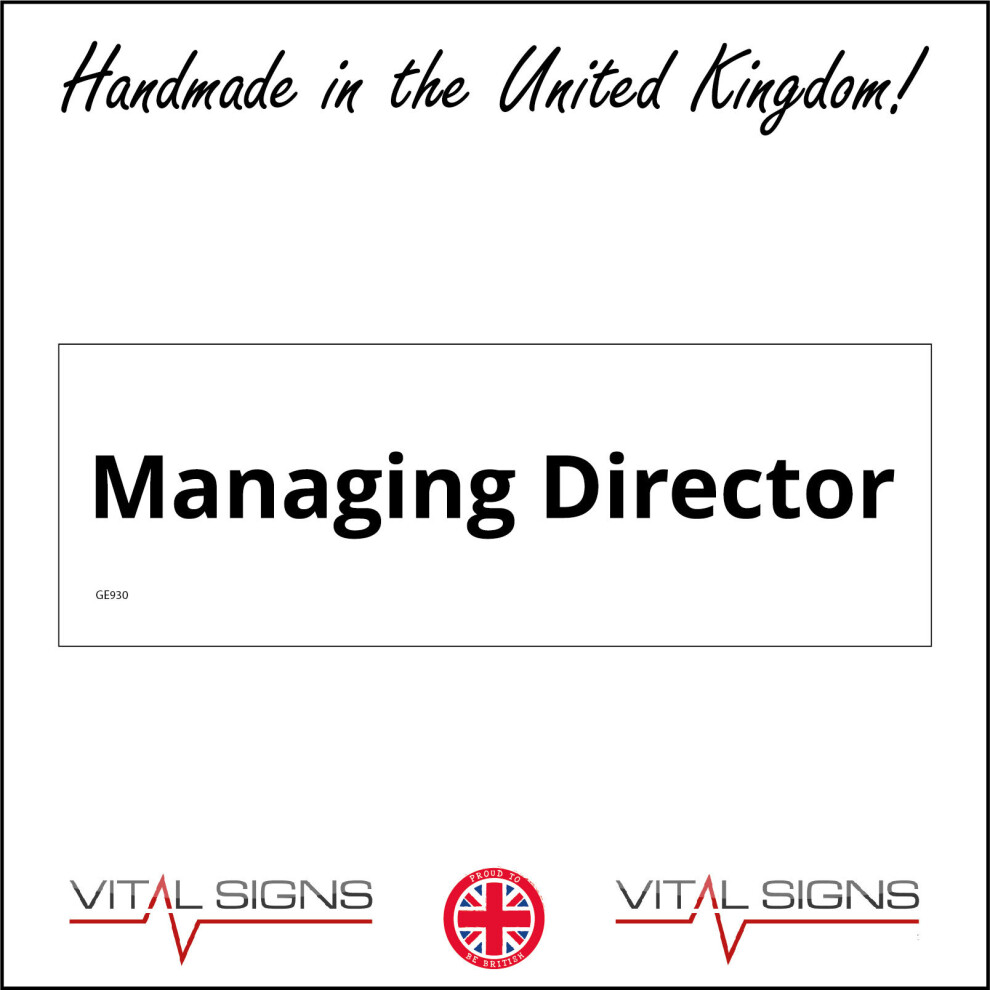 (300 x 100mm - 12 x 4, F - 5mm Heavy Duty Foamex Foamboard) GE930 Managing Director Sign Parking Space Door Office Wall Plaque Company  600mm x 200mm-image-OPC-P8HRTY8-NEW