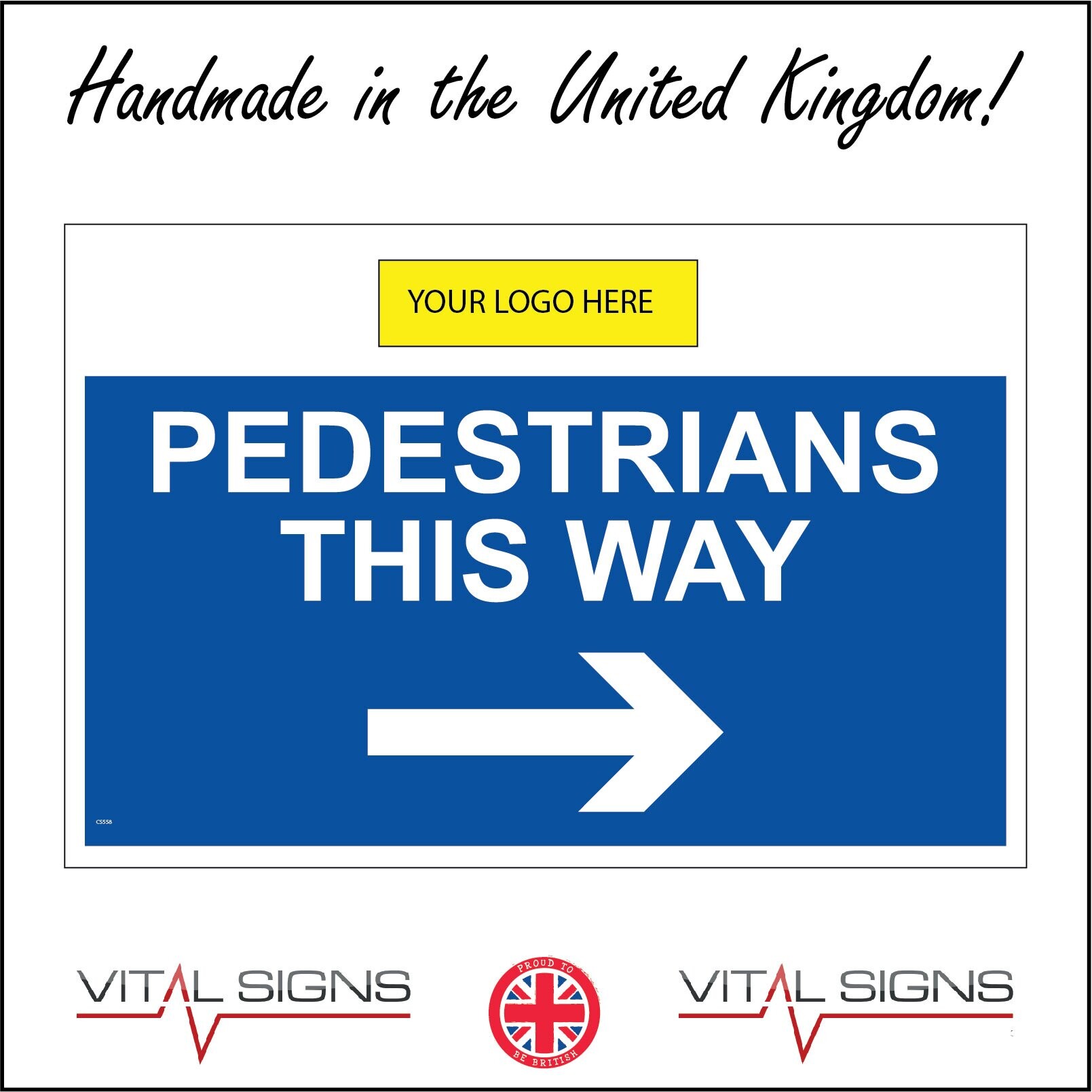 (600 x 400mm - 24 x 16, D - 1mm Pvc Foamex) CS558 Pedestrians This Way ...