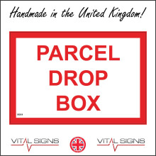 (200 x 150mm - 8 x 6, A - Sticker / Sav - Non-See Through) GE928 Parcel Drop Box Sign Home Delivery Courier Driver Postman Package Goods 600mm x 450mm B - Magnetic - Vehicle Grade
