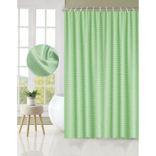 (Green) Extra Long Bathroom Shower Curtain With Hooks Waterproof Curtain