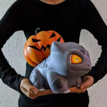(Blue) Halloween Pumpkin Resin Ornaments Detachable Bulbasaur Decoration For Indoor