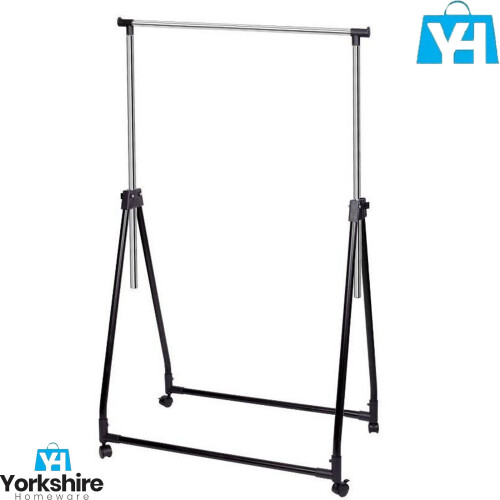 Chrome Adjustable Dress Coat Jackets Hanging Rail Rack Stand Hanger 2