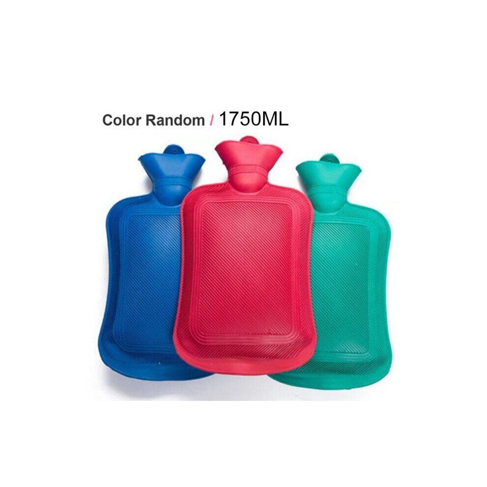 (Random 1750ml, China) Hot Water Bottle 2000/1750 ML Rubber High Density Winter Hand Warmer Portable Thick Hot Water Bottle Girls Pocket Hot Water Bag