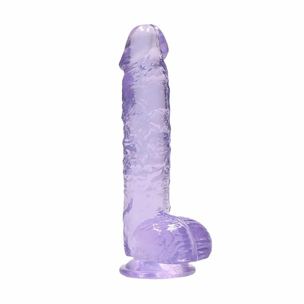 Shots Toys Realrock 6 Inch Purple Realistic Crystal Clear Dildo