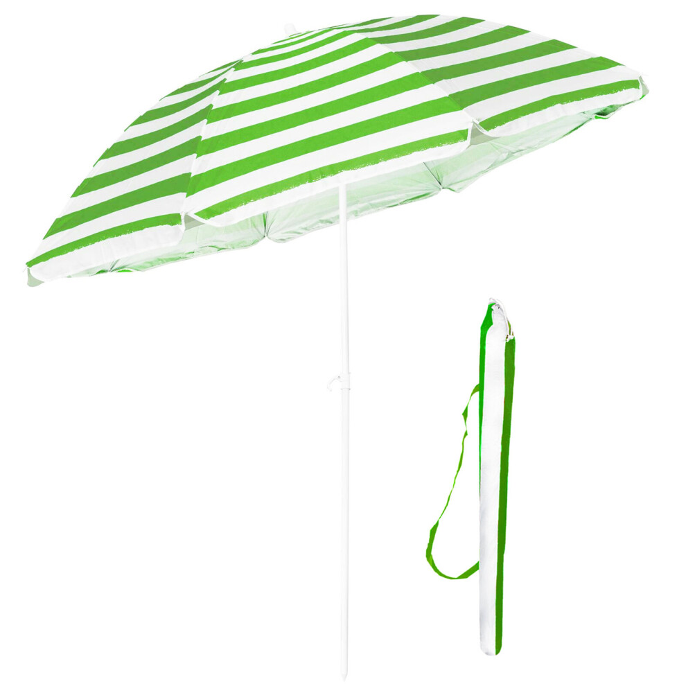 (Green) 1.7 m Garden Beach Patio Tilt Parasol Umbrella Sunshade Shelter UPF UV Protector