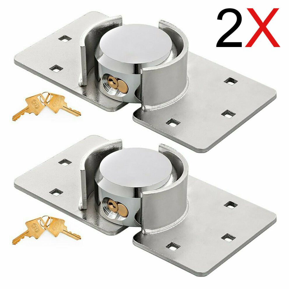 2 X Van Lock Garden Shed 73Mm Security Padlock And Hasp Set Chrome 368982706519