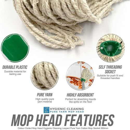 5x Cotton Mop Heads Replacement Floor Multi Fit Heavy Duty Cleaning 1
