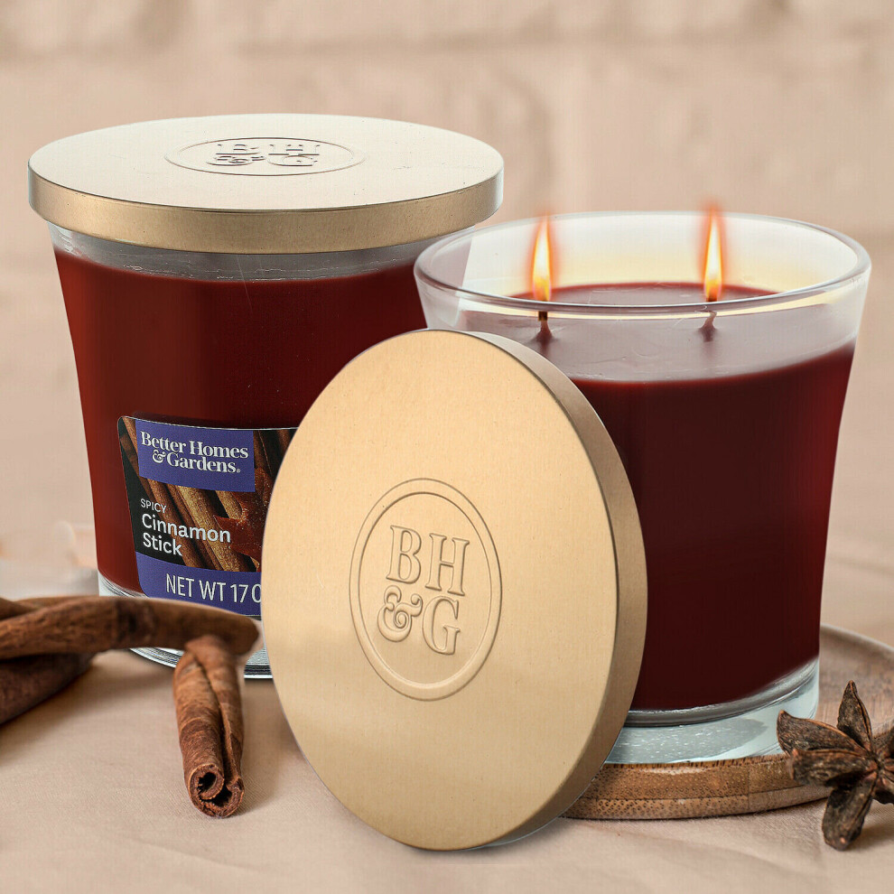 (Spicy Cinnamon Stick) Better Homes 17oz Double Wick Scented Candle