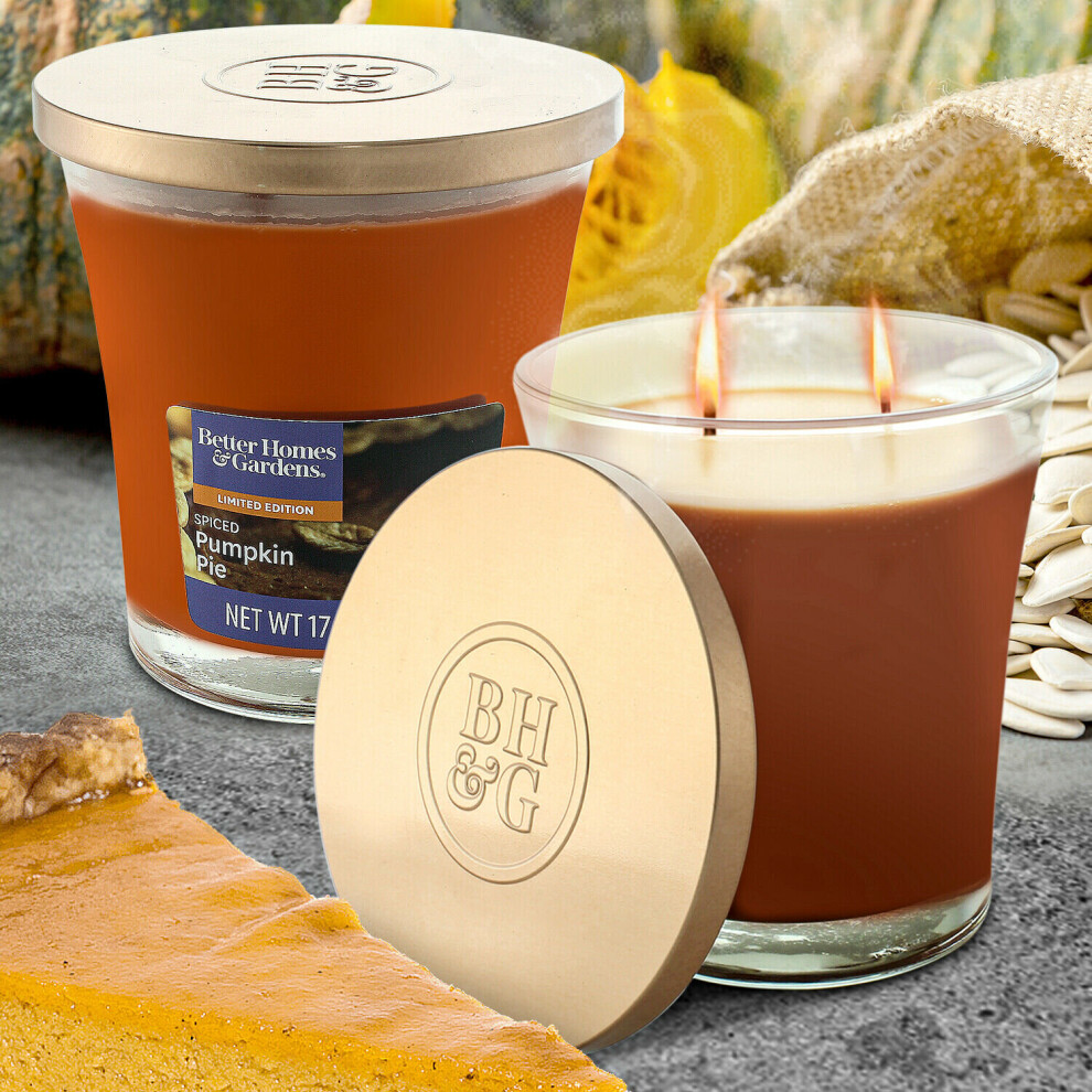 (Spiced Pumpkin Pie) Better Homes 17oz Double Wick Scented Candle