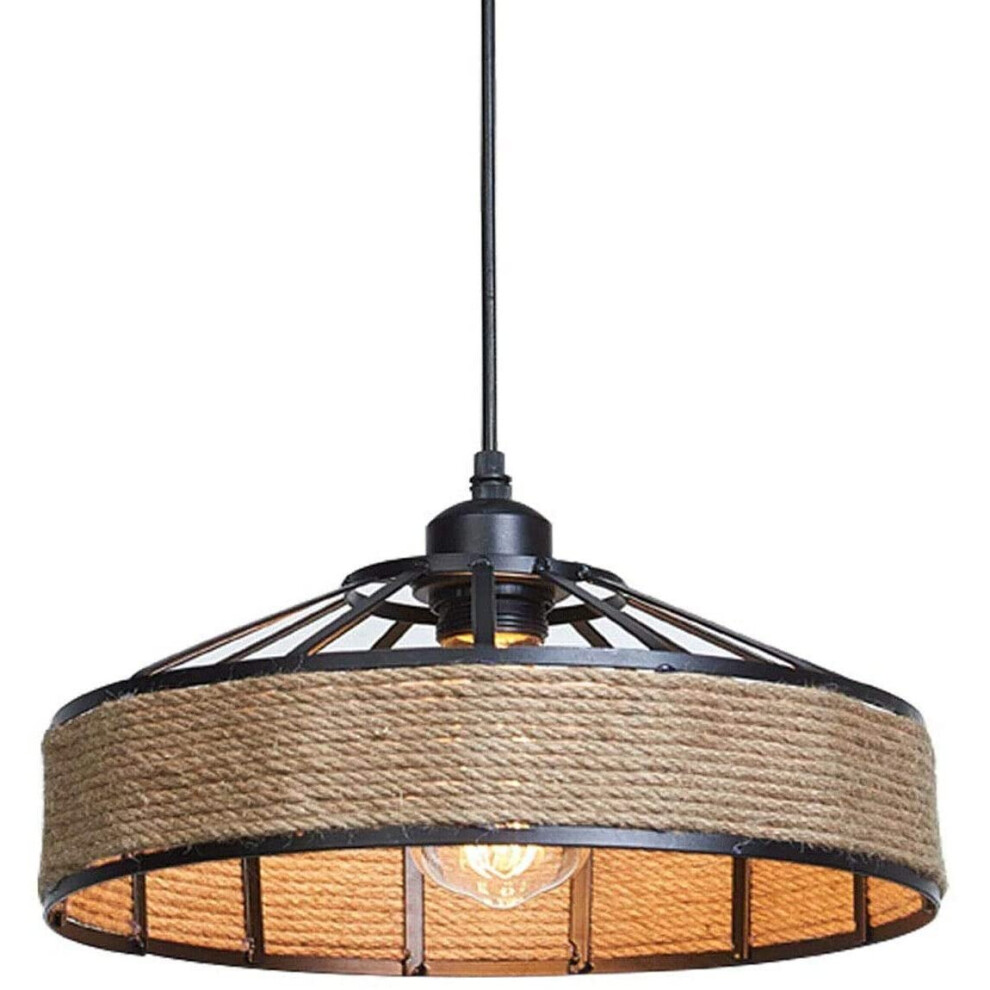 LEDSone's Retro Industrial Hemp Rope Pendant Light Chandelier Ceiling