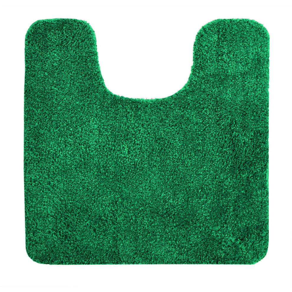 (Dark Green) Allure Deep Pile Microfibre Pedestal Toilet Mat