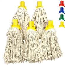 5x Cotton Mop Heads Replacement Floor Multi Fit Heavy Duty - Yellow