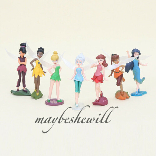 Disney Tinker Bell νεράιδες πριγκίπισσα 7pcs Doll Toy Model Set 4 "Σχήμα δώρο