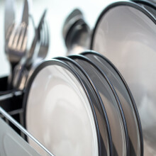 (Black/Silver) Blackmoor Deluxe Stainless Steel Dish Drainers