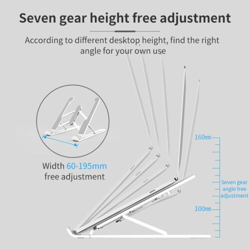 (Black) Computer Laptop Notebook Folding Anti-Skid Stand Home Office Accessories 2
