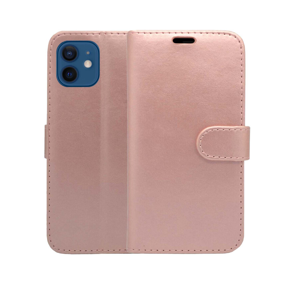 (Rose Gold) For Apple iPhone 13 Case Wallet Flip PU Leather Kickstand Card Holder Cover