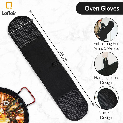 Double Oven Gloves Heat Resistant Silicon Grip Double Oven Glove 2