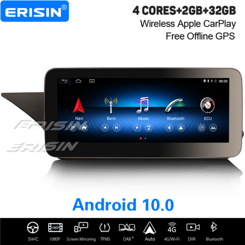 10.25" Ips Sat Nav Android 10.0 Dab+ Carplay Car Stereo Dvr Wifi Mercedes-Benz E-Class W212 737655208825