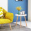 Costway Round Coffee Table Household Small Side Table w/Natural Wood Legs 7