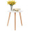 Costway Round Coffee Table Household Small Side Table w/Natural Wood Legs 8