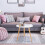 Costway Round Coffee Table Household Small Side Table w/Natural Wood Legs 6