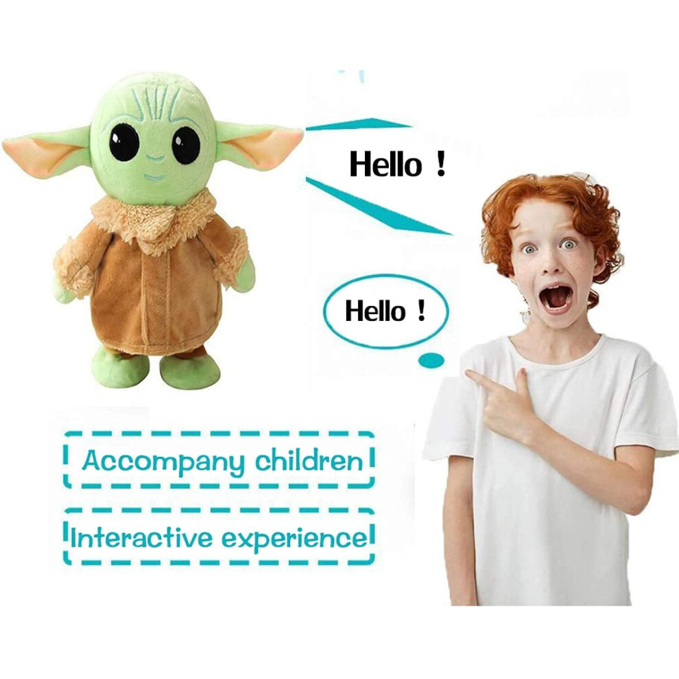 Talking Yoda 8.6 Inch Walking Baby and Yoda Repeats What You Say Plush Animal Toy Electronic Yoda Stuffed Animal Kids Gifts