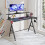 Costway Gaming Desk Monitor Shelf Computer Table w/ Game Handle Rack Black 9