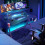 Costway Gaming Desk Monitor Shelf Computer Table w/ Game Handle Rack Black 7
