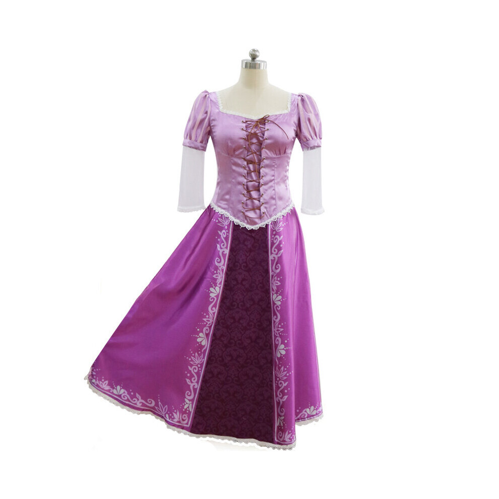 (Adult-M) Adult Fairytale Princess Tangled Rapunzel Dress Halloween Fancy Cosplay Costume