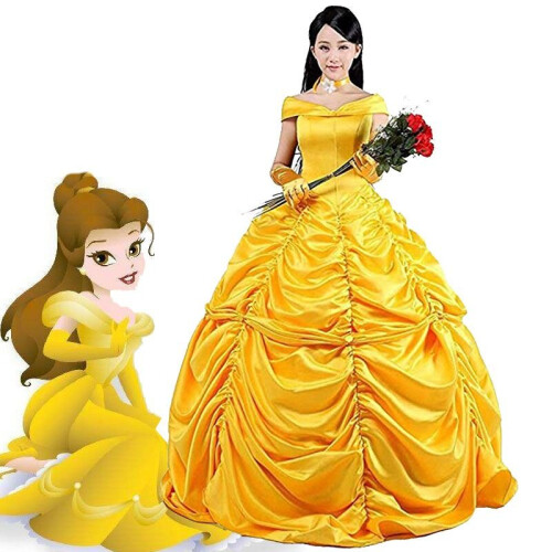 Womens Beauty and The Beast Princess Belle Cosplay Costume Fancy