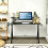 Costway Gaming Desk Monitor Shelf Computer Table w/ Game Handle Rack Black 11
