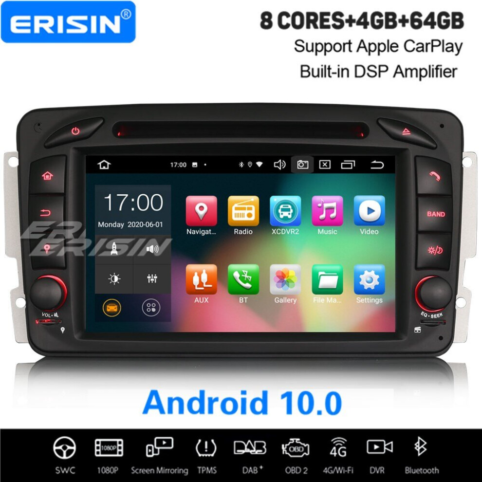 8-Core Android 10.0 Car Stereo Dab+ Dsp Carplay Sat Nav Mercedes-Benz C/G/Clk-Class W209 W203 Viano 737655208115