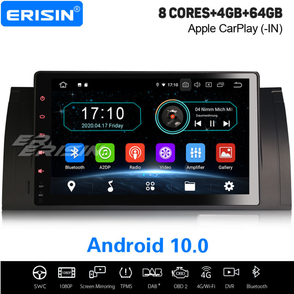 9" 8-Core Android 10.0 Carplay Car Stereo Wifi Bluetooth Dab+ Sat Nav Bmw 5 Series E39 X5 E53 M5 737655208375