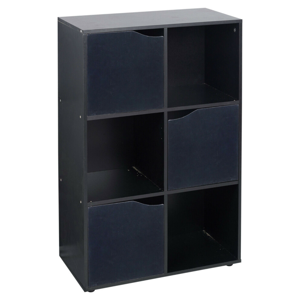 Urbn Living (6 Cube - ) 6 Cube Wooden Bookcase Shelving Shelves Unit Wood Black