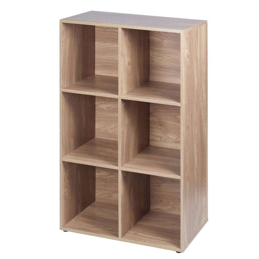 Urbn Living (6 Cube - Oak, Without Door) 6 Cube Wooden Bookcase Shelving Shelves Unit Wood