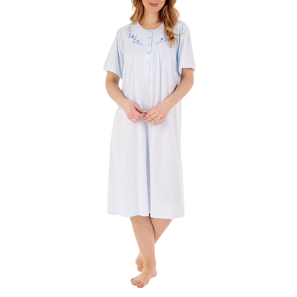 (Blue, 24/26) Slenderella ND88116 Women's Cotton Nightdress