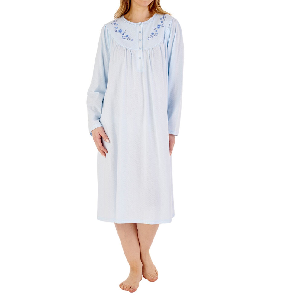 (Blue, 24/26) Slenderella ND88117 Women's Cotton Nightdress