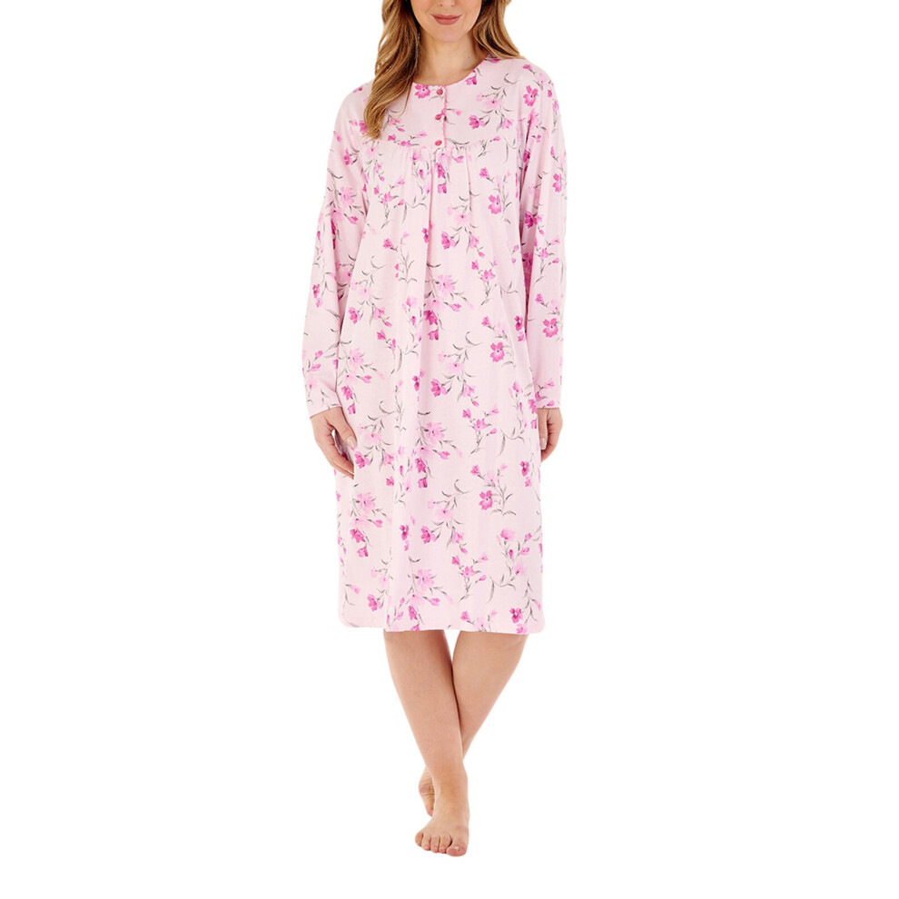 (Pink, 24/26) Slenderella ND88107 Women's Floral Cotton Nightdress