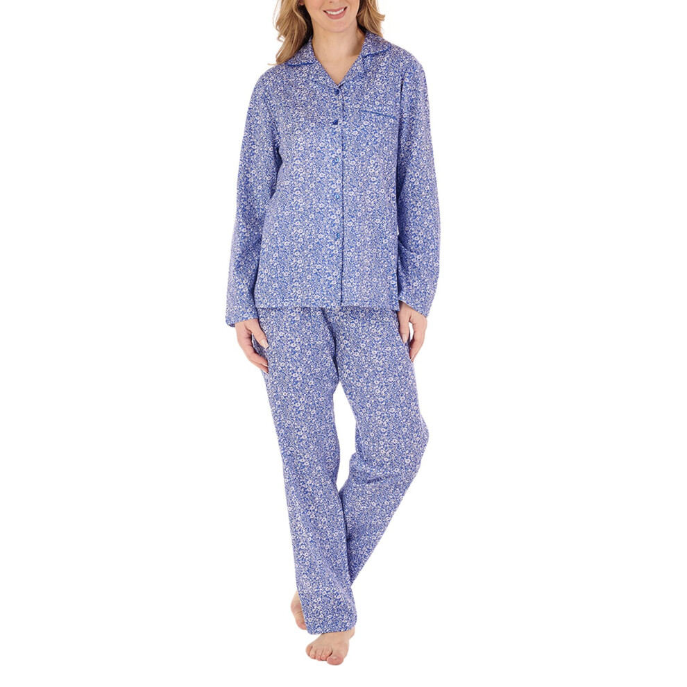 (Navy, 28/30) Slenderella PJ88103 Women's Floral Cotton Pyjama Set