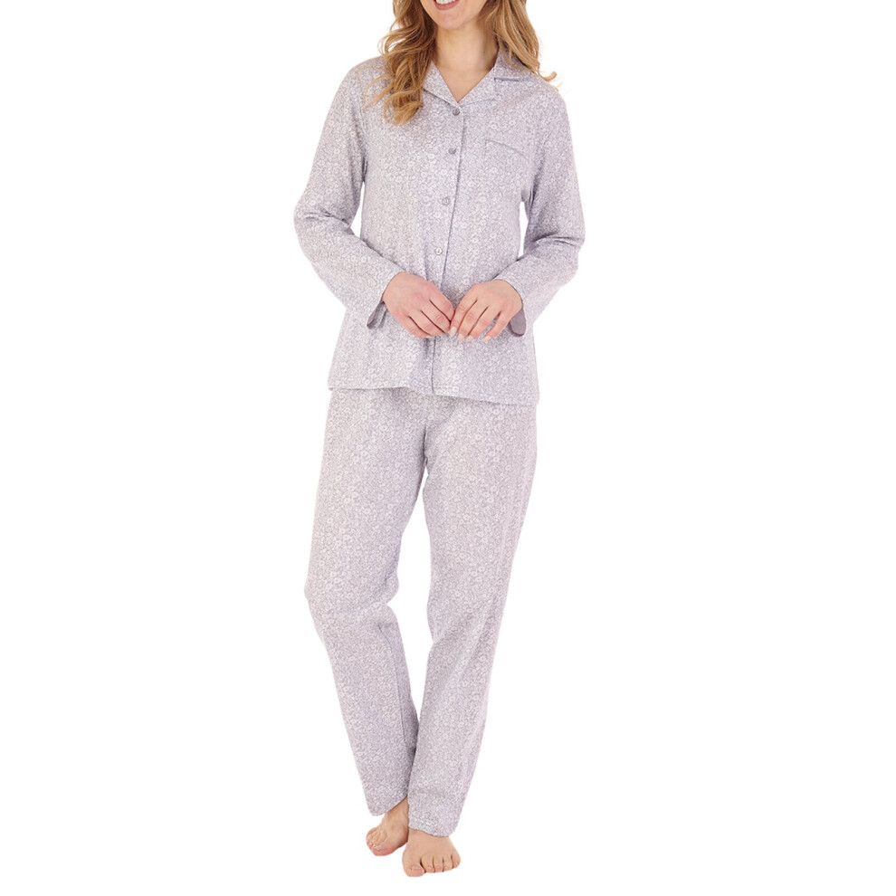 (Grey, 28/30) Slenderella PJ88103 Women's Floral Cotton Pyjama Set