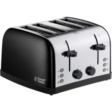 Russell Hobbs 28360 Stainless Steel 4 Slice Toaster, Black, Brand New