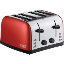 Russell Hobbs 28362 Stainless Steel Toaster, 4 Slice, Red, Brand New