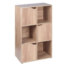 (6 Cube - Oak, Oak) 6 Cube Wooden Bookcase Shelving Shelves Unit Wood