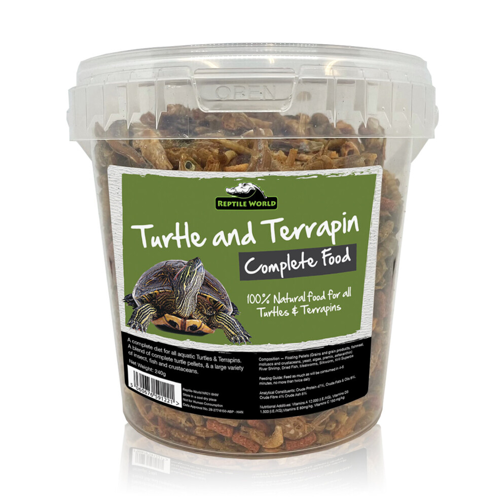 (1ltr) Reptile World Turtle & Terrapin Complete Food Mix - All in One Complete Diet