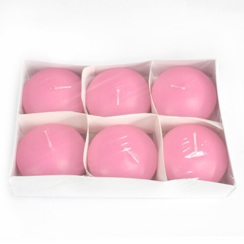 6 Large Floating Candles - Pink