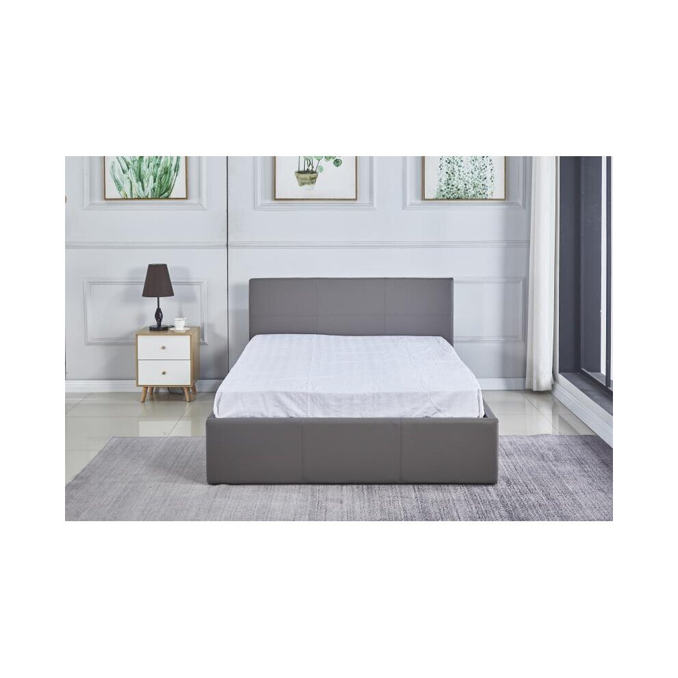 Kosy Koala Grey (Grey) Single Side Leather Ottoman Bed 3Ft