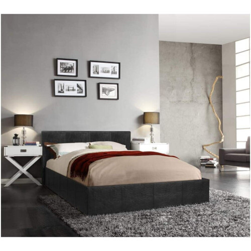 (Black) Kosy Koala 3FT Single Side Leather Ottoman Bed 1
