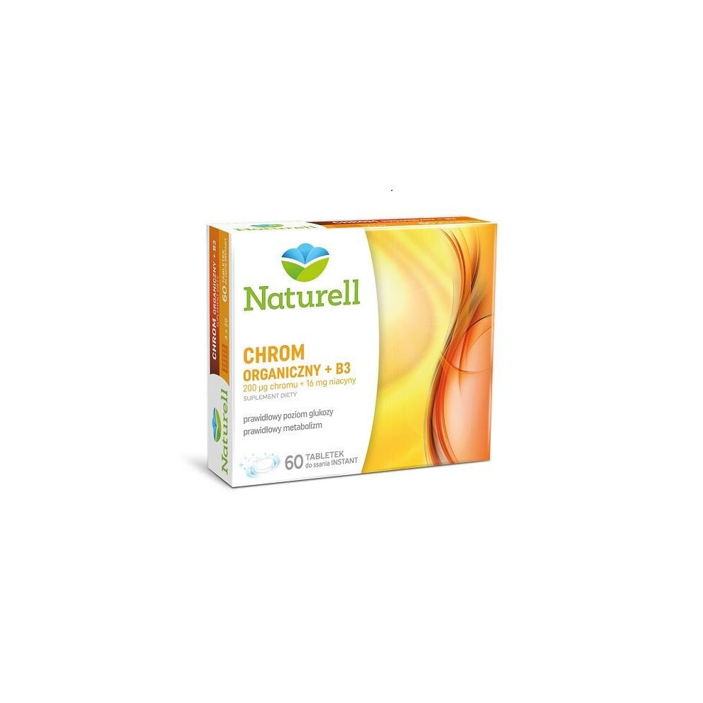 Naturell Chrom organiczny + B3, 60 tabletek do ssania